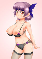 1girls alternate_version_available ayane_(doa) breasts busty dead_or_alive female female_focus female_only hourglass_figure oomr purple_hair solo tagme tecmo wide_hips