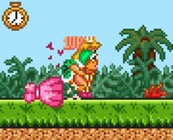 16-bit 1boy 1boy1girl 1girls 1up 1up_sex big_breasts blonde_hair_female breasts creampie ejaculation hammer_bros. heart human koopa long_gloves long_hair mario_(series) nintendo nipples nude_female pink_nipples pixel pixel_art princess princess_peach sex_from_behind snes super_mario_bros._2 super_nintendo_entertainment_system timer white_legwear