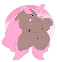 2021 big_breasts breasts castdraws_(artist) female female_only furry huge_breasts lopunny nintendo pokémon_(species) pokemon pokemon_(species) shiny_lopunny shiny_pokemon slightly_chubby thick_thighs thighs wide_hips