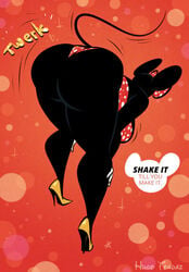 alternate_body_type big_butt bubble_butt female high_heels hugotendaz mickey_mouse_shorts minnie_mouse shaking_butt tagme twerking