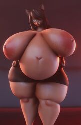 1girls 3d areolae blender breasts cghonk female female_only huge_breasts nipples pregnant solo thick_thighs wide_hips