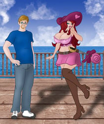 ass_expansion before_and_after bimbo bimbofication breast_expansion buck3 cleavage female gender_transformation hair_color_change hair_growth hat high_heels huge_ass huge_breasts lip_expansion mtf_transformation navel pirate story_at_source sword thick_lips thick_thighs thigh_expansion transformation wide_hips