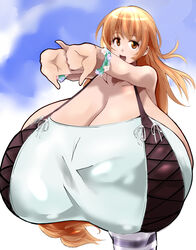 cracking_knuckles huge_breasts hyper hyper_breasts tagme きんこうもり_(artist)