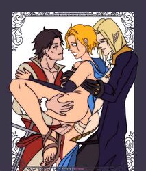 adonis_belt ahe_gao alucard_(castlevania) anal_sex anus areolae blonde_hair castlevania castlevania_(netflix) dhampir double_penetration facial_hair hand_on_breast hand_on_thigh happy happy_sex holding_partner human long_hair_male mikki-nsfw mmf mmf_threesome muscular_male nipple no_bra no_panties ot3 pale-skinned_male partially_clothed penis pleasure_face pointy_ears polyamory practically_nude pussy romantic sandals sandwiched scar_across_eye sideboob smile smiling spread_anus spread_pussy straight sypha_belnades tender threesome throuple trevor_belmont vaginal_penetration vaginal_sex vampire veiny_penis wholesome