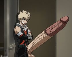 hyper hyper_balls hyper_genitalia hyper_muscles hyper_penis hyper_testicles katsuki_bakugou male male_focus male_only my_hero_academia spiky_hair veins veiny_penis vikifox_(artist)