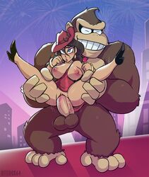 <3_eyes 1boy 1girls 2021 4_fingers 4_toes anthro anthro_penetrating_human ape areola artist_name balls ballsack bitebox64 body_fur breasts brown_body brown_fur brown_hair building clothing donkey_kong donkey_kong_(series) duo erection exposed_breasts eyeshadow feet female fingers fireworks furry_balls genitals haplorhine hat headgear headwear heart hi_res high_heels human human_on_anthro interspecies kiss_mark long_hair looking_pleasured maio_bros makeup male male/female male_penetrating_female mammal mario_(series) masculine night nintendo nipples pauline penetration penile_penetration penis penis_in_pussy penis_in_vagina primate pussy scrotum sex shaved_crotch smile smooth_penis spread_legs spreading super_mario_odyssey teeth testicles toes toony vagina vaginal_penetration video_games