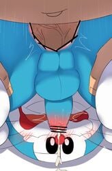 adorable anal anal_sex ashamed balls blue_body blue_skin blush cum cumshot cute cute_face doraemon doraemon_(character) feet feline jingle_bell male male_only multimuti nervous nervous_face penis red_collar red_nose red_tail robot robot_cat sex tear tears testicles white_feet white_hands