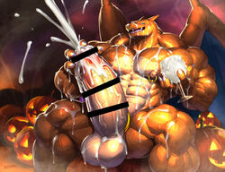 abs bara biceps blush bodybuilder charizard cum cum_on_body cum_on_lower_body cum_on_muscles cum_on_penis cum_on_self cum_on_upper_body cumming cumshot furry halloween halloween_2021 halloween_costume hyper hyper_balls hyper_genitalia hyper_muscles hyper_penis hyper_testicles kurogonart kuroma male male_focus male_only masturbating masturbation muscle muscles muscular muscular_arms muscular_ass muscular_back muscular_legs muscular_male muscular_thighs nintendo nipples pecs pointless_censoring pokemon pokemon_(species) veins veiny_penis