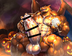 abs bara biceps blush bodybuilder charizard cum cum_on_body cum_on_lower_body cum_on_muscles cum_on_penis cum_on_self cum_on_upper_body cumming cumshot furry halloween halloween_2021 halloween_costume hyper hyper_balls hyper_genitalia hyper_muscles hyper_penis hyper_testicles kurogonart kuroma male male_focus male_only masturbating masturbation muscle muscles muscular muscular_arms muscular_ass muscular_back muscular_legs muscular_male muscular_thighs nintendo nipples pecs pointless_censoring pokemon pokemon_(species) veins veiny_penis