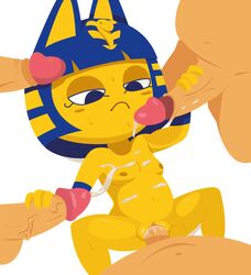 :< animal_crossing ankha ankha_(animal_crossing) anthro anthro_penetrated balls bent_legs bodily_fluids bored bored_sex breasts clitoris cum cum_in_pussy cum_inside cum_on_chest cum_on_stomach disinterested disinterested_sex domestic_cat emotionless emotionless_sex felid feline felis female female_focus female_penetrated gangbang genital_fluids genitals gosgoz group group_sex handjob hi_res human human_on_anthro human_penetrating human_penetrating_anthro humanoid_genitalia humanoid_penis interspecies lying male male/female male_penetrating male_penetrating_female mammal missionary_position nintendo nipples nude on_back penetration penile penile_penetration penis penis_in_pussy pussy sex small_breasts solo_focus spread_legs spreading sweat unamused unamused_sex unenthusiastic unenthusiastic_handjob unenthusiastic_sex unseen_male_face vaginal_penetration video_games