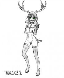 bell blush bondage bondage_gear bondage_outfit christmas collar doodle female gag horn human minako mouth_gag pierced_clitoris pierced_nipples piercing ponygirl reindeer reindeer_antlers reindeer_costume