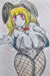 2021 big_breasts blonde_hair bunny_ears bunnysuit fishnets halloween huge_breasts jane_doe_(metal_slug) medium_hair metal_slug metal_slug_attack red_eyes sanada_donpachi snk thick_thighs twintails zombie zombie_girl