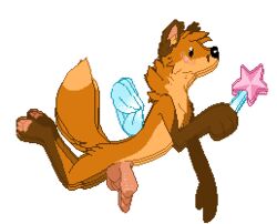 animated animation_art anthro canid canine danji-isthmus digital_media_(artwork) fairy fox genitals gif insect_wings low_res male mammal penis pixel_art solo transparent_background wings