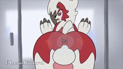 anal anal_sex animal_genitalia animal_penis animated anthro anus ass balls big_butt canid canine canine_penis dildo fur furry genitals high_framerate highguard knot lycanroc male male_penetrated mammal midnight_lycanroc nintendo penetration penis pokémon_(species) pokemon sex_toy shower solo transparent_dildo transparent_sex_toy video_games