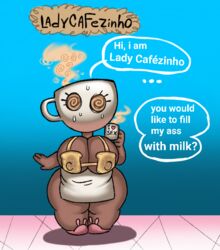 animate_inanimate big_ass big_breasts big_butt black_body coffee inanimate lady_cafézinho ladycafezinho