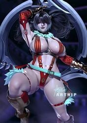 1girls areola armpits artnip ass big_breasts black_hair breasts female_only hips huge_breasts large_breasts nipples pale-skinned_female pale_skin perky_breasts plump_labia puffy_areola solo_female soul_calibur thick_thighs thighs tira twintails wide_hips