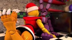 3d animated bonnie_(fnaf) christmas five_nights_at_freddy's five_nights_at_freddy's_2 male mp4 nightbotgrey no_sound straight tagme toy_chica_(fnaf) video video_games