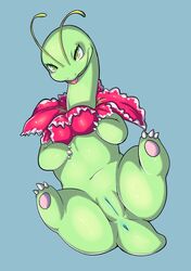 anthro anus ass big_butt captainmow elemental_creature female flora_fauna genitals green_body hi_res looking_at_viewer meganium nintendo open_mouth plant pokémon_(species) pokemon puffy_anus pussy simple_background sniffing solo video_games yellow_eyes