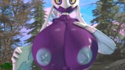 animated anthro big_breasts breasts female female/female froslass huge_breasts hyper hyper_breasts nintendo pokémon_(species) pokemon rgtdwtbr solo squish video_games