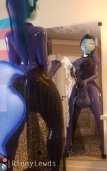 3d 3d_(artwork) animal_genitalia animal_penis anthro areola athletic_futanari balls blue_hair blue_nails blush bodily_fluids breasts clenched_teeth closed_eyes clothing colored_nails crown cum cumshot digital_media_(artwork) dress ejaculation equid equine equine_penis erection fan_character futa_only futanari genital_fluids genitals gynomorph hair hand_on_breast hand_on_penis hasbro hi_res high_heels horn huge_cock intersex jewelry lace latex long_hair lovebrew_(oc) mammal masturbation medial_ring mirror my_little_pony nails necklace nipple_outline nipples original_character penis pose precum reflection rinny skinsuit solo straight_hair teeth tiara tight_clothing tongue tongue_out unicorn