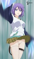 edit lolipop nude_filter purple_eyes purple_hair rosario+vampire shirayuki_mizore skirt