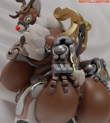 1girls 3d 3d_(artwork) anus ass big_ass big_breasts blender_(software) blizzard_entertainment breasts cervid digital_media_(artwork) female female_only genitals hi_res huge_breasts living_machine looking_pleasured machine mammal nipples omnic orisa overwatch puffy_anus pussy reindeer_orisa_(overwatch) reptilligator robot solo spread_butt spreading taur thick_thighs video_games