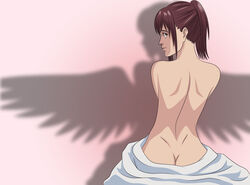 angel_wings ass ass attack_on_titan brown_eyes burgundy_hair nemesis179 nude sasha_braus shingeki_no_kyojin