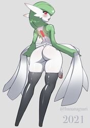 1boy 2021 ass ass_focus balls bananagaari big_ass black_clothing black_legwear blush clothing femboy gardevoir huge_cock hung_trap large_ass legwear male male_gardevoir male_only nintendo open_mouth penis pokémon_(species) pokemon pokemon_(species) pokemon_rse red_eyes red_eyes_male solo