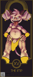 1boy clothed clothing demon dick_root dominant dominant_male draite genitals hi_res horns humanoid imp jewelry looking_at_viewer male male_nipples male_only partially_clothed penis slightly_chubby smooth_penis solo tail thong tongue tongue_out tush_(character) underwear