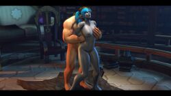 1boy 1girls 3d alliance_tattoo animated areolae arms_behind_back ass big_breasts blue_eyes blue_hair breast_grab breasts brown_hair butt doggy_style female grey_body human human_(world_of_warcraft) interracial interspecies kaminakirei long_eyebrows long_hair male night_elf nipples no_sound pointy_ears ponytail pussy reina_(rendduzit) restrained sex skaar source_filmmaker standing_sex tattoo vagina vaginal vaginal_insertion vaginal_penetration vaginal_sex video world_of_warcraft