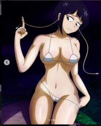 artist_request bikini earlobe_jacks kyoka_jiro large_breasts massive_breasts my_hero_academia purple_hair short_hair unknown_artist