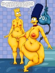 1boy 1girls bart_simpson belly big_ass big_belly big_breasts bynshy chubby chubby_female enema femboy incest marge_simpson mother_and_son sissy small_breasts small_penis small_penis_handjob the_simpsons