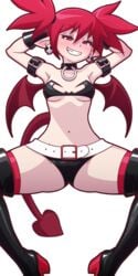 1girls 3rd_party_edit alternate_version_available armwear bat_wings belly_button blush blushing blushing_at_viewer boobs bracers breasts buckle buckles choker clothed clothed_female collar collar_ring collarbone collarbones color colored demon demon_girl demon_humanoid demon_tail demon_wings demoness disgaea disgaea_1 earrings elf_ears etna eyebrows_visible_through_hair fair_skin female female_only hairband hands_behind_head jewelry laying_down legs_apart legs_spread light-skinned_female light_skin looking_at_viewer manyakis navel neckwear nippon_ichi_software only_female pale_skin petite petite_body pigtails pointy_ears red_eyes red_hair simple_background skull_earrings slim slim_girl slim_waist small_breasts smile smiling smiling_at_viewer smirk smirking smirking_at_viewer solo solo_female teeth teeth_showing teeth_visible third-party_edit tied_hair transparent_background