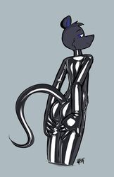 1boy animal_ears anthro black_latex femboy hair latex male male_anthro male_only qqlettuce solo