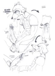 1boy 2022 anthro autofellatio balls big_balls big_penis bodily_fluids clothed clothing cum digital_media_(artwork) ejaculation erokaiga genital_fluids genitals guardians_of_the_galaxy hi_res humanoid_genitalia humanoid_penis male male_only mammal marvel masturbation oral oral_masturbation penile penile_masturbation penis procyonid raccoon rocket_raccoon solo sweat text wet