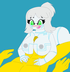 duchess_pixal kai_(ninjago) lego ninjago p.i.x.a.l. paizuri rebooted_(ninjago) robot robot_girl robot_humanoid tagme