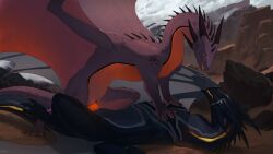 16:9 3_toes 4_toes bedroom_eyes claws dragon dragon_wings duo erection european_mythology feet female female_on_top feral feral_on_feral feral_penetrated feral_penetrating feral_penetrating_feral genitals hi_res horn kalinda_(dark_dragon2694) lying male male/female male_on_bottom mythological_creature mythological_scalie mythology narrowed_eyes on_back on_bottom on_top outside paws penetration penile penile_penetration penis pussy quadruped scalie seductive sex smile spikes spikes_(anatomy) spread_wings toe_claws toes vaginal_penetration veoros vulva western_dragon widescreen wings wyvern