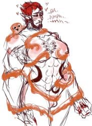 1boy 1other ambiguous_gender big_penis deviantart male male_only muscular muscular_male penis scarlet_king scp-001 scp-999 scp_foundation slime sofbestart