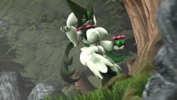 3d cat_girl catgirl female generation_9_pokemon green_body kabalmystic kabalmystic_(style) meowscarada nackey pokemon pokemon_(species) sfw tagme