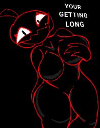 big_ass big_breasts black_background breasts deltarune deltarune_chapter_4 female hand_on_breast jackenstein large_ass large_breasts meme meme_reference pumpkin pumpkin_head red_outline rule63 rule_63 scairy_pumkin smile text toby_fox wide_hips