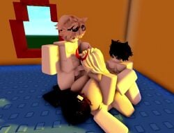 1girls 3boys 3d all_holes all_three_filled anal_sex animated big_areola big_ass big_breasts big_butt big_penis blowjob breasts cat_boy catboy cum_inside cum_on_floor exhausted_male eyepatch female foursome gameplay longer_than_30_seconds male markfapper12 penis purple_eyes_female pussy red_horns roblox roblox_game roblox_studio robloxian shorter_than_one_minute sound sunlight tagme vaginal_penetration video white_hair_female whorblox_adventure