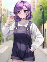 100_kanojo 1girls 2d ai_generated dumb_girl female high_school_student kimi_no_koto_ga_dai_dai_dai_dai_daisuki_na_100-nin_no_kanojo masseuse momi_momiji pervert pervert_female purple_hair the_100_girlfriends_who_really_really_really_really_really_love_you