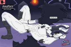 1boy bed cheek_markings chest_markings cock_piercing cock_ring cyles_cinning demon demon_boy demon_horns demon_wings dimension eye_markings face_markings gay hell hip_markings horns incubus laying_down laying_on_bed leg_markings lightning lightning_bolt male male_only nipple_piercing original original_artwork original_character original_characters painted_nails penis penis_piercing text text_box urethral_insertion urethral_plug wings