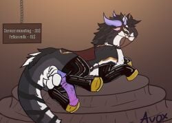 absurd_res animal_genitalia animal_penis anus ass avox_(artist) balls binder_(restraint) black_body bondage bondage boots bound bridle clothing digital_media_(artwork) dragon equine_genitalia equine_penis felkin feral footwear fur gag genitals grey_body hair hi_res hoof_boots horn knot latex latex_clothing latex_legwear legwear looking_at_viewer male mythological_creature mythological_scalie mythology nude penis petplay ponyplay presenting presenting_anus presenting_hindquarters presenting_penis restraints roleplay saddle scalie shoes simple_background solo submissive tail