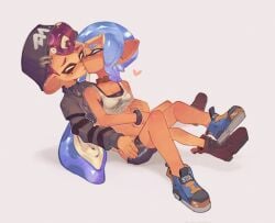 1boy 1boy1girl 1girl 1girl1boy 1girls 1girls1boy cute female imminent_sex inkling inkling_girl kissing male nintendo octoling octoling_boy onimiere original_characters pulling_down_pants shirt_lift splatoon twitter_link wholesome