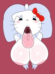 1girls anthro ass begging_pose big_ass big_breasts breasts completely_nude completely_nude_female female female_only full_body half-closed_eyes hello_kitty_(character) hello_kitty_(series) kitty_white kneeling looking_at_viewer naked naked_female nude nude_female open_mouth pose savagensfw solo solo_female tongue tongue_out