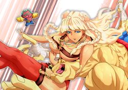 1girls 2boys big_breasts blonde_hair blue_eyes breasts capcom cheering dark-skinned_female dark_skin female hakan hakan's_wife headlock husband_and_wife large_breasts male melike milf multiple_boys red_skin sagat sagattoru straight_hair street_fighter street_fighter_iv thighhighs