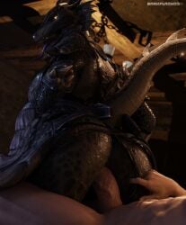 anal anal_sex anthro anthro_penetrated argonian armor bethesda_game_studios blender_(artwork) clothing clothing_pull darkflash23 digital_media_(artwork) dovahkiin drakeena_(legend0fjan) duo female frill_(anatomy) genitals hi_res human human_on_anthro human_penetrating human_penetrating_anthro inside interspecies looking_back male male/female mammal microsoft moody_lighting panties panty_pull penetration penis raised_tail scalie sex side_view skyrim tail the_elder_scrolls tongue tongue_out underwear underwear_pull vein veiny_penis