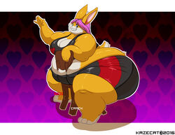 1girls anthro ass big_butt breasts chair cleavage clothed clothing female female_only furniture huge_butt hyper hyper_butt jiggly_(kazecat) kazecat lagomorph leporid mammal overweight overweight_female rabbit solo