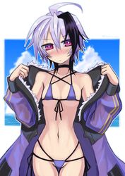 1girls blush clothing eyebrows_visible_through_hair female female_only kurakumo_nue small_breasts solo v_flower vocaloid vocaloid_4